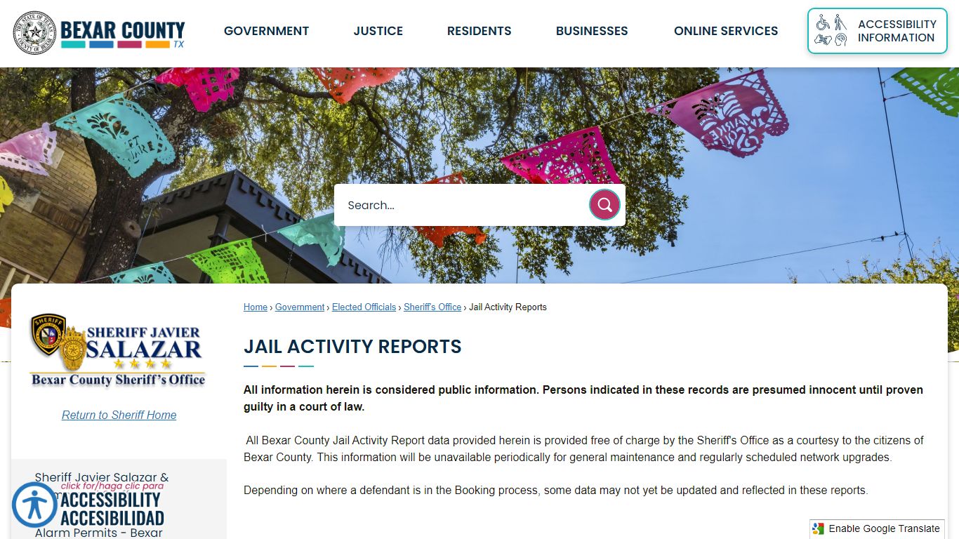 Jail Activity Reports | Bexar County, TX - Official Website